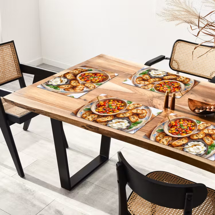 Eten - Tomaat - Brood - Kleurrijk - Keuken Placemat vinyl groot -zzsfeer4_Kitchenyeah-website
