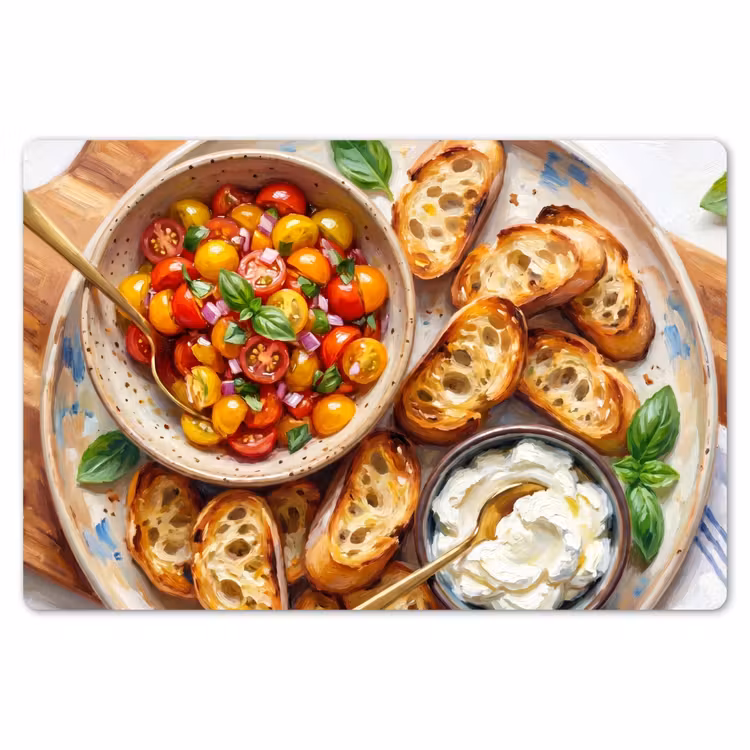 Eten - Tomaat - Brood - Kleurrijk - Keuken Placemat vinyl groot -zzsfeer1_Kitchenyeah-website