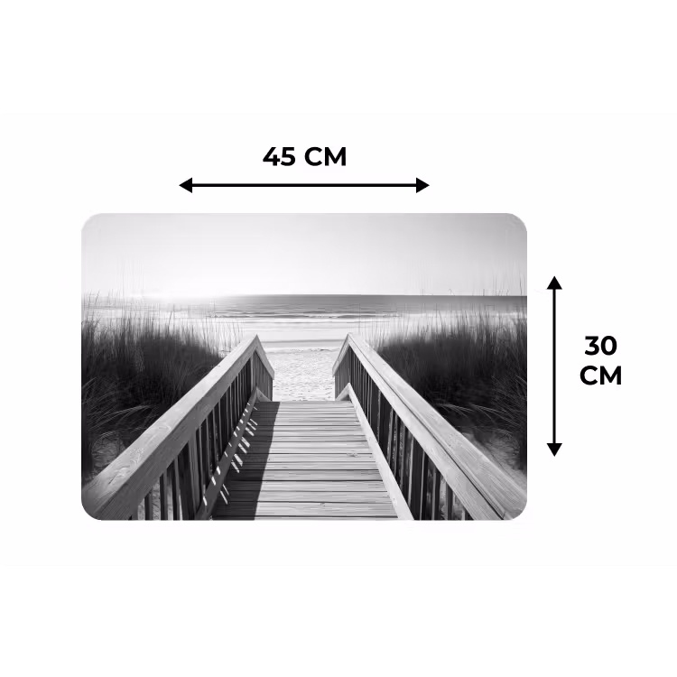 Loopbrug - Hout - Strand - Zee Placemat vinyl groot -specs