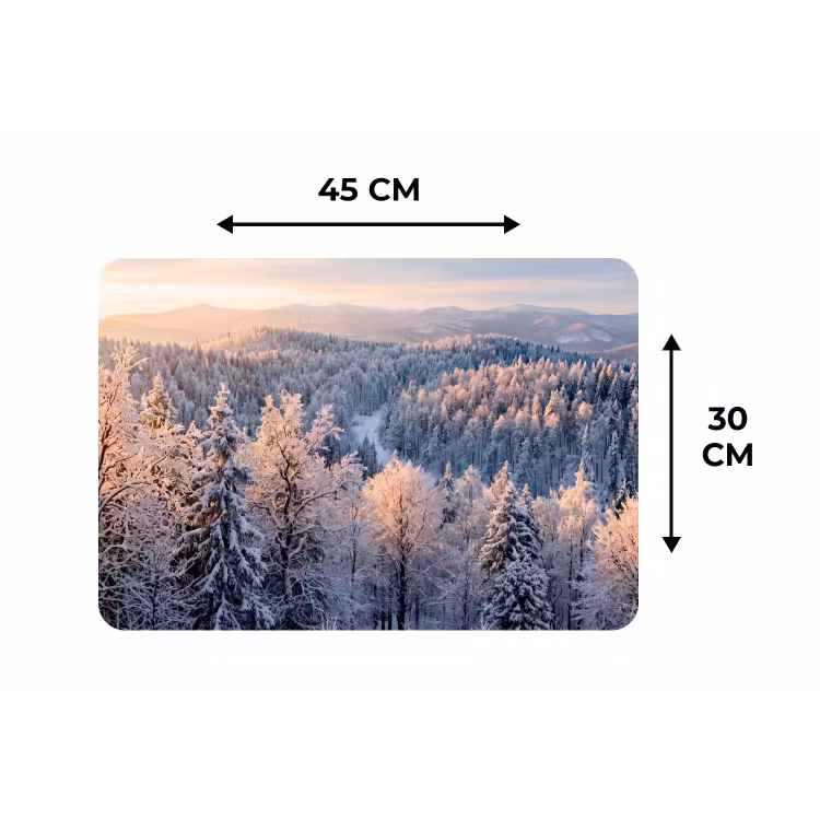 Bos - Bergen - Goud - Winter - Warm Placemat vinyl groot -specs