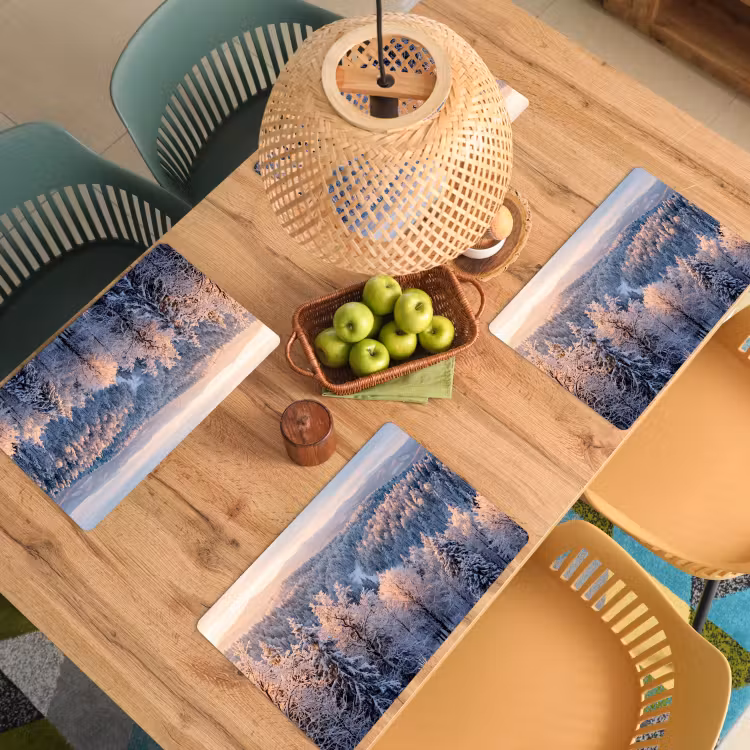 Bos - Bergen - Goud - Winter - Warm Placemat vinyl groot -zzsfeer5_Kitchenyeah-website