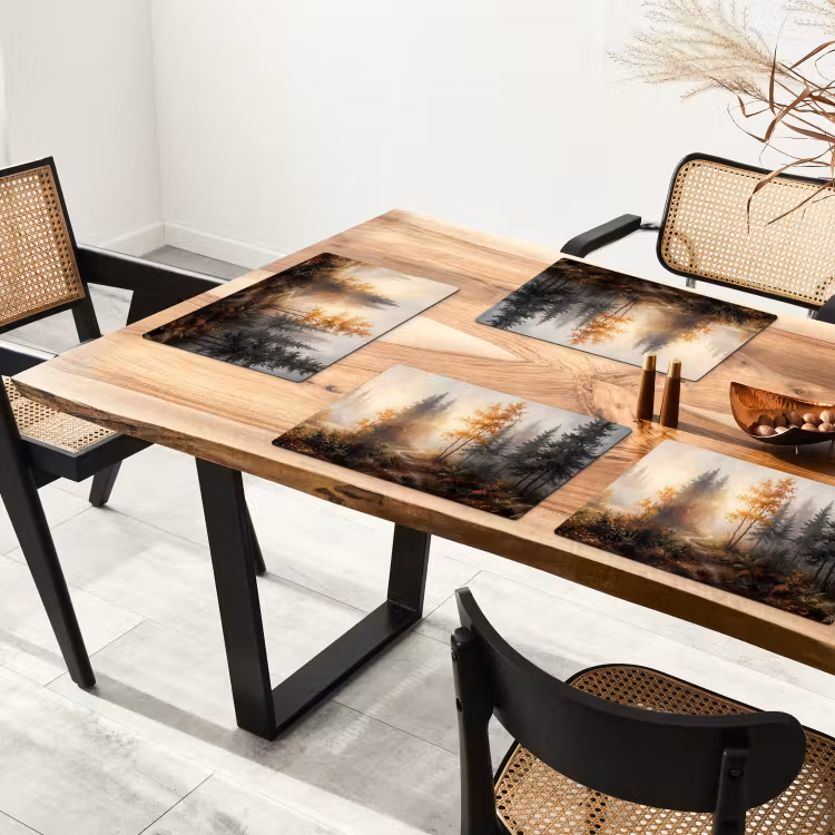 Bospad - Herfstbladeren - Natuur - Schilderachtig - Oranje Placemat vinyl groot -zzsfeer4_Kitchenyeah-website