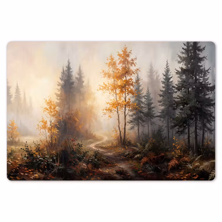 Bospad - Herfstbladeren - Natuur - Schilderachtig - Oranje Placemat vinyl groot -zzsfeer1_Kitchenyeah-website