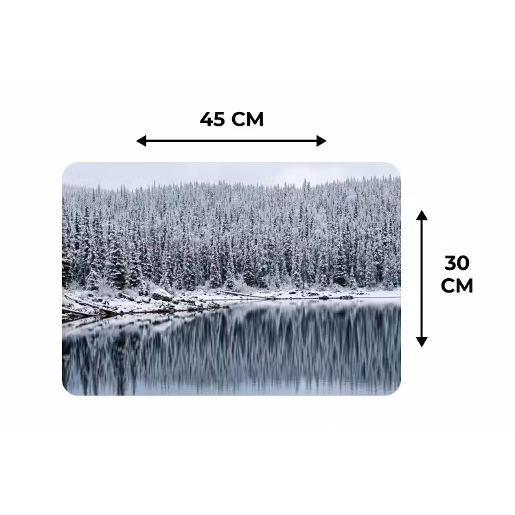 Bos - Reflectie - Meer - Winter - Serene Placemat vinyl groot -specs