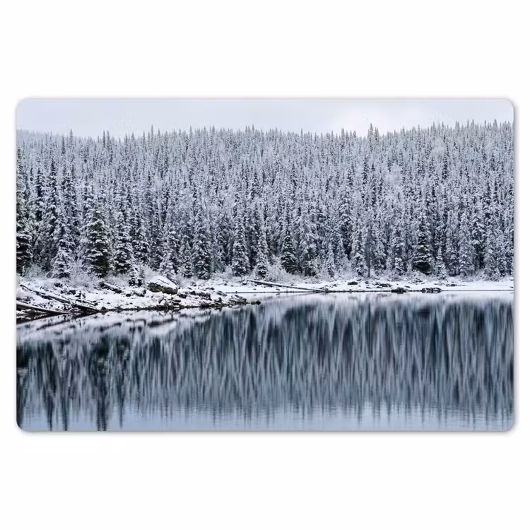 Bos - Reflectie - Meer - Winter - Serene Placemat vinyl groot -zzsfeer1_Kitchenyeah-website