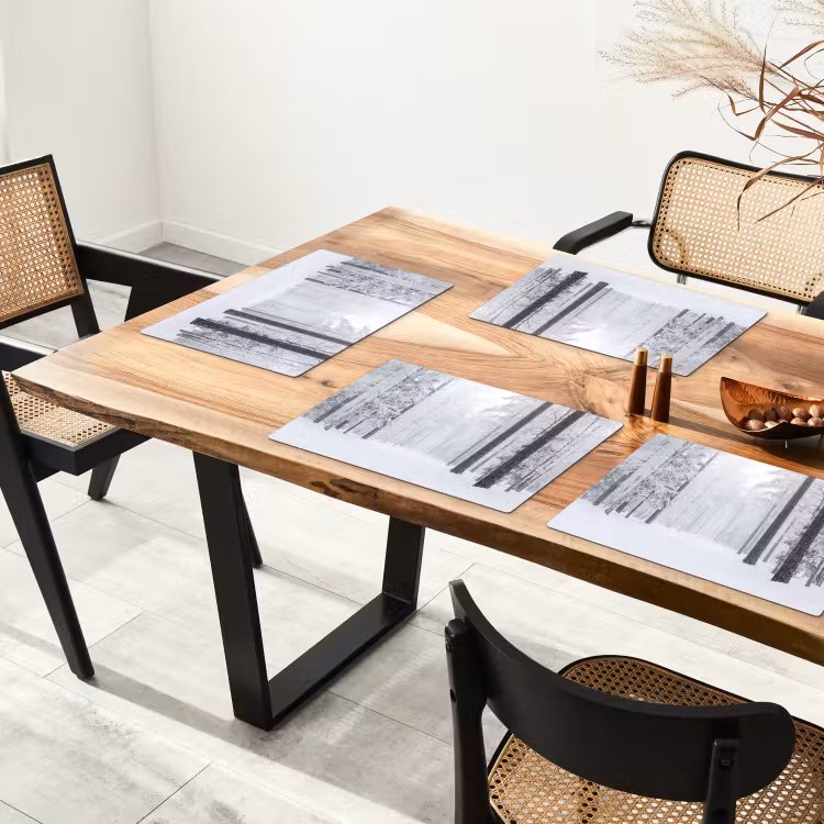 Bos - Sneeuw - Pad - Winter - Stilte Placemat vinyl groot -zzsfeer4_Kitchenyeah-website