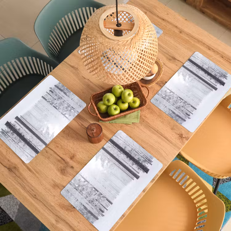 Bos - Sneeuw - Pad - Winter - Stilte Placemat vinyl groot -zzsfeer5_Kitchenyeah-website
