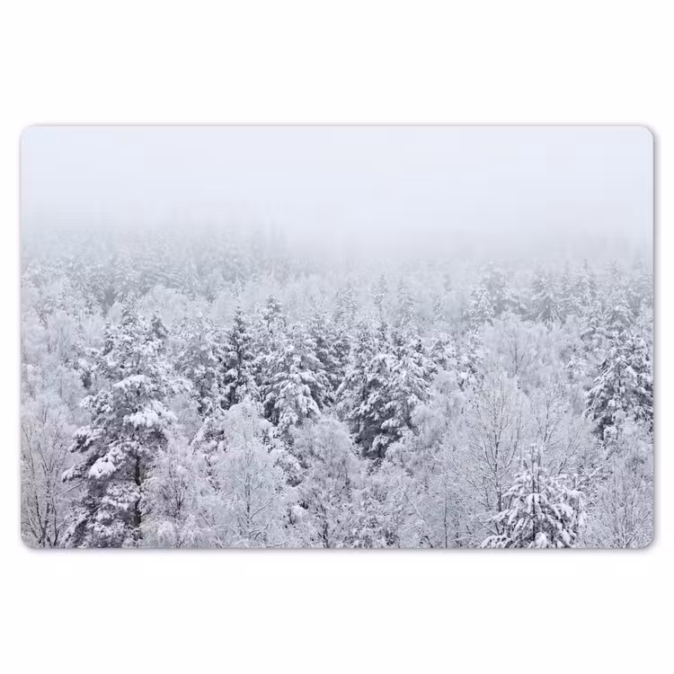 Bos - Sneeuw - Winter - Natuur - Wit Placemat vinyl groot -zzsfeer1_Kitchenyeah-website