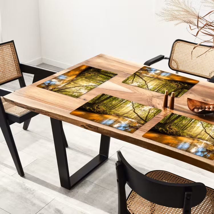 Bos - Beek - Zonlicht - Natuur - Groen Placemat vinyl groot -zzsfeer4_Kitchenyeah-website