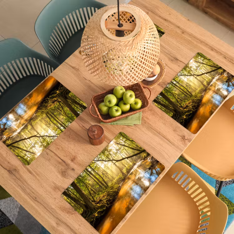Bos - Beek - Zonlicht - Natuur - Groen Placemat vinyl groot -zzsfeer5_Kitchenyeah-website