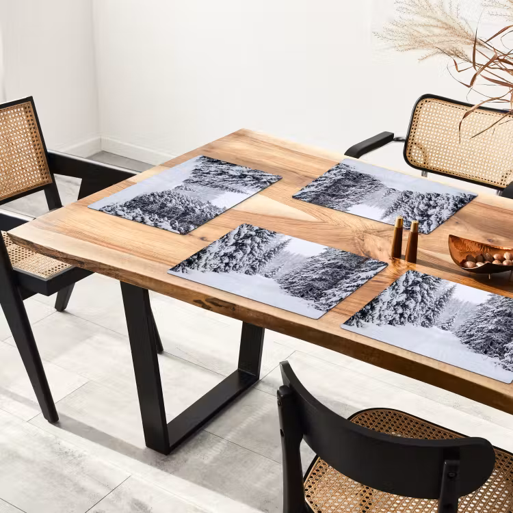Bos - Winter - Sneeuw - Pad - Natuur Placemat vinyl groot -zzsfeer4_Kitchenyeah-website