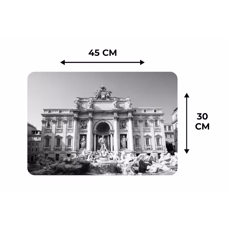 Fontein - Beelden - Architectuur - Zwart-wit Placemat vinyl groot -specs