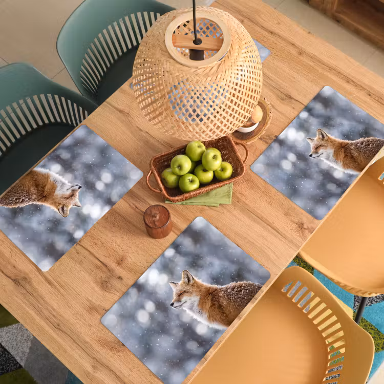 Vos - Sneeuwval - Portret - Winter - Sfeervol Placemat vinyl groot -zzsfeer5_Kitchenyeah-website