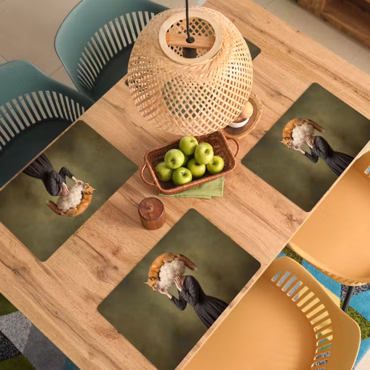 Vos - Surrealistisch - Groen Placemat vinyl groot -zzsfeer5_Kitchenyeah-website