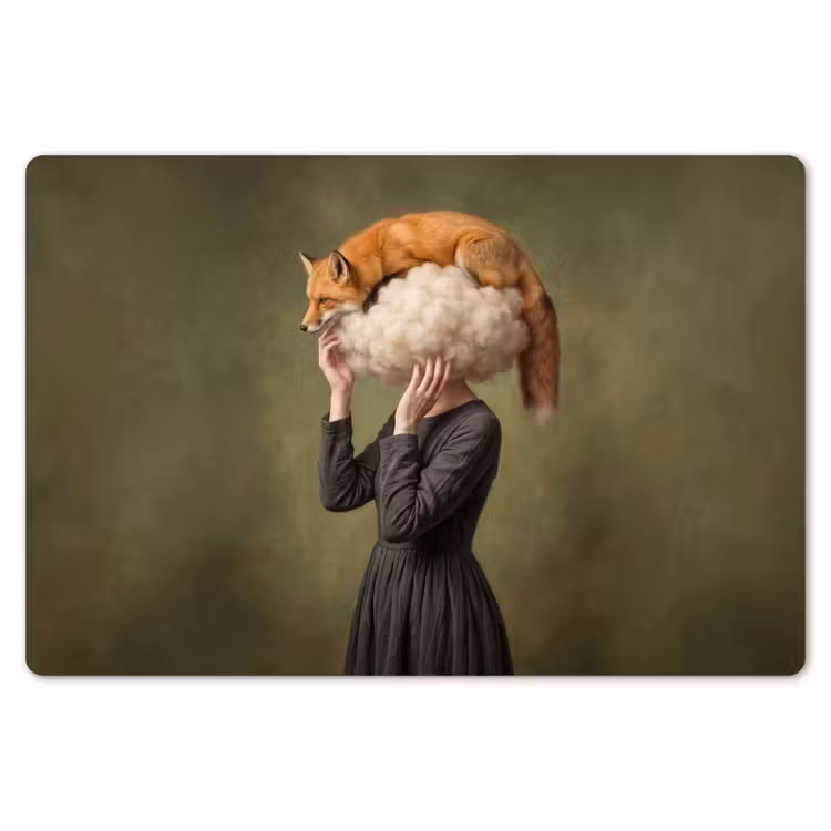 Vos - Surrealistisch - Groen Placemat vinyl groot -zzsfeer1_Kitchenyeah-website