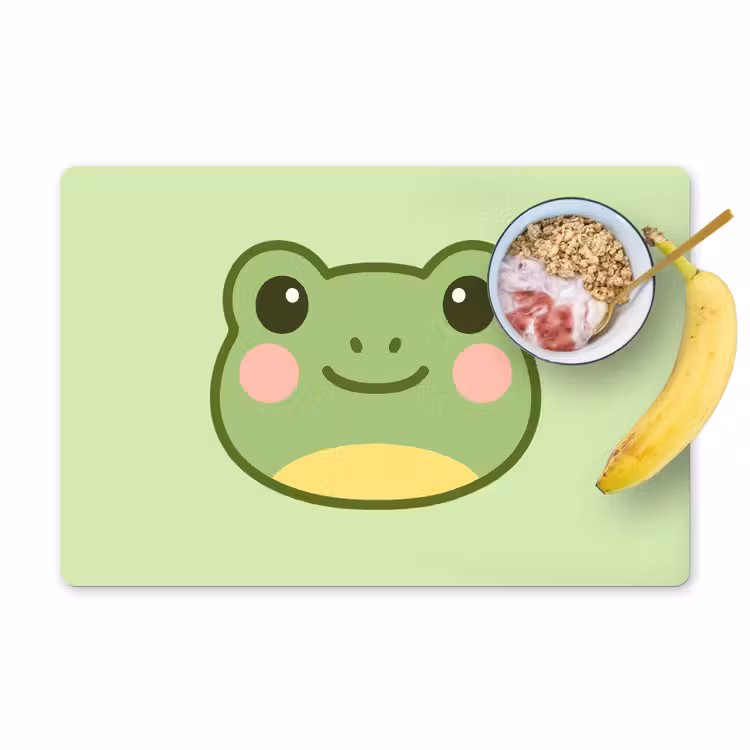 Kikker - Groen - Vriendelijkheid Placemat vinyl groot -zzzproduct_Kitchenyeah-website