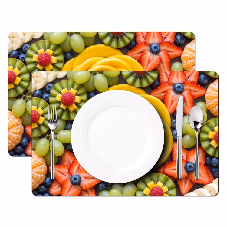 Fruit - Arrangement - Gezond - Kleurrijk - Eten Placemat vinyl groot -zzsfeer2_Kitchenyeah-website