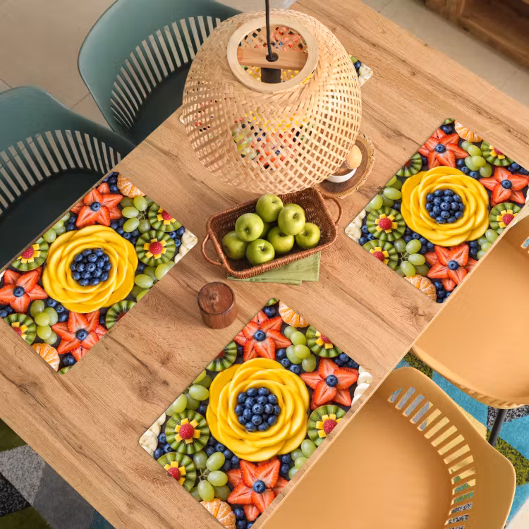 Fruit - Arrangement - Gezond - Kleurrijk - Eten Placemat vinyl groot -zzsfeer5_Kitchenyeah-website