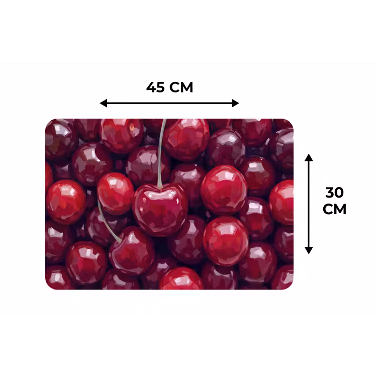 Fruit - Kersen - Eten - Modern - Rood Placemat vinyl groot -specs