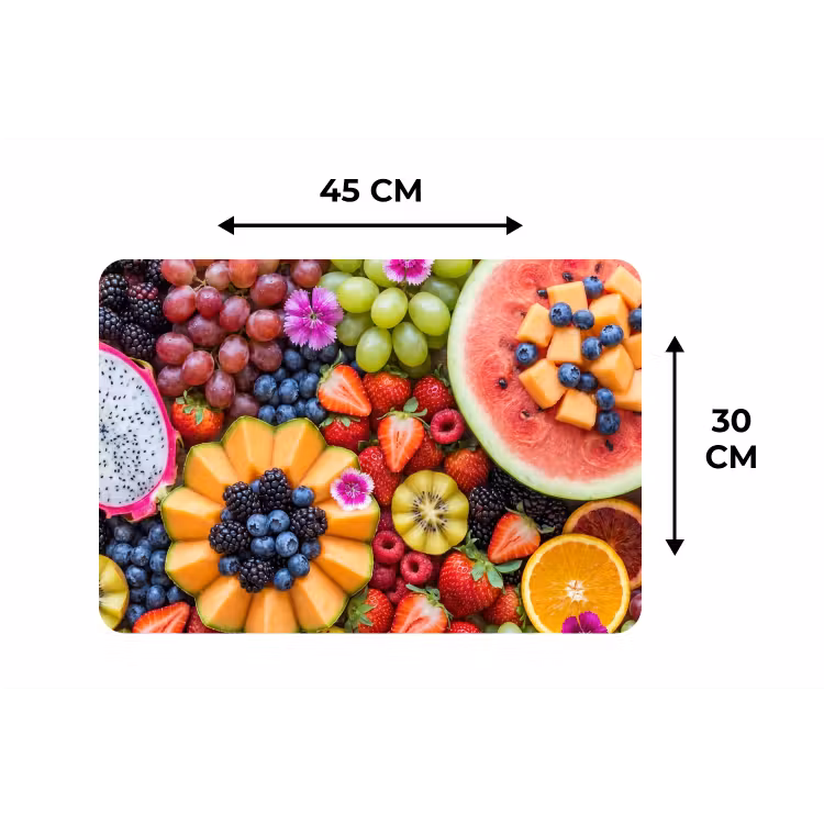 Fruit - Vers - Variatie - Eten - Kleurrijk Placemat vinyl groot -specs