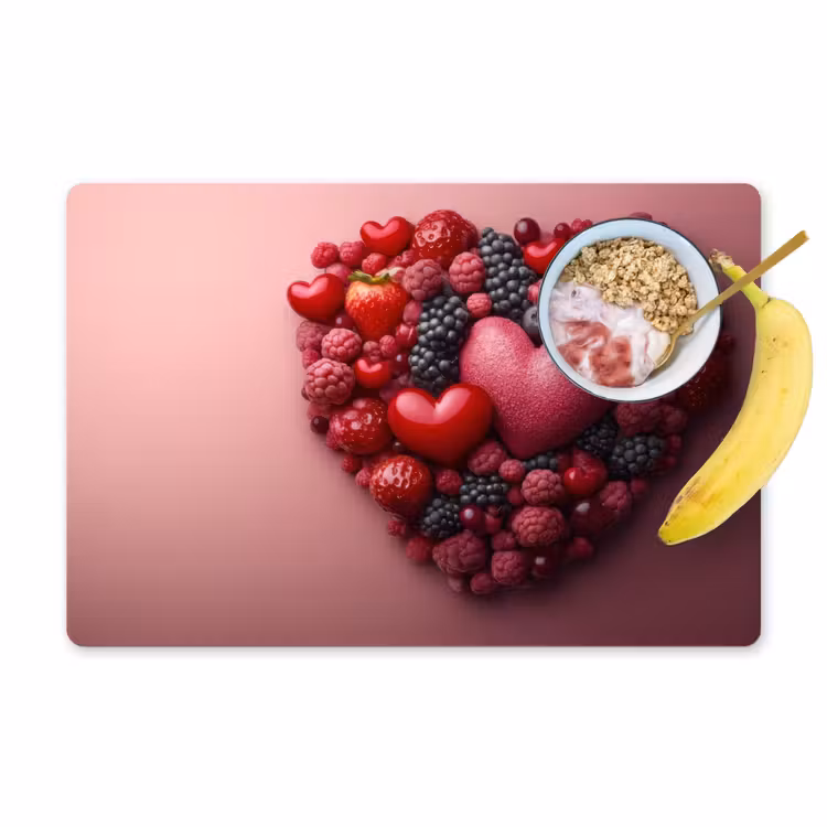 Fruit - Hartjes - Aardbeien - Frambozen - Bosbessen Placemat vinyl groot -zzzproduct_Kitchenyeah-website