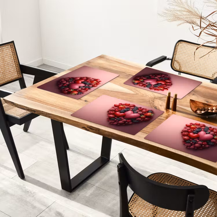 Fruit - Hartjes - Aardbeien - Frambozen - Bosbessen Placemat vinyl groot -zzsfeer4_Kitchenyeah-website