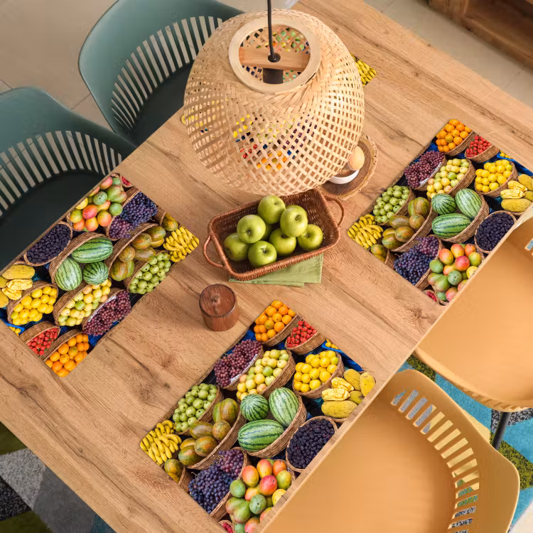 Placemat - 6 pieces - Fruit - Market - Colorful - Fruit - Markt - Kleurrijk Placemat vinyl groot