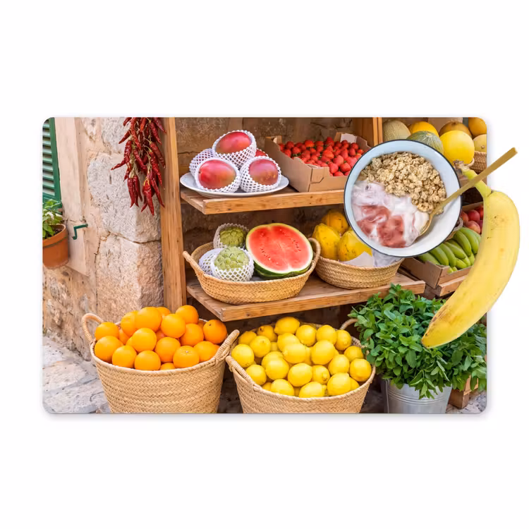 Placemat - 6 pieces - Fruit - Market - Fresh - Fruit - Markt - Vers Placemat vinyl groot