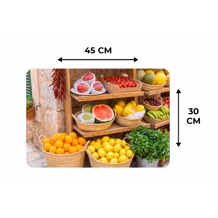 Placemat - 6 pieces - Fruit - Market - Fresh - Fruit - Markt - Vers Placemat vinyl groot