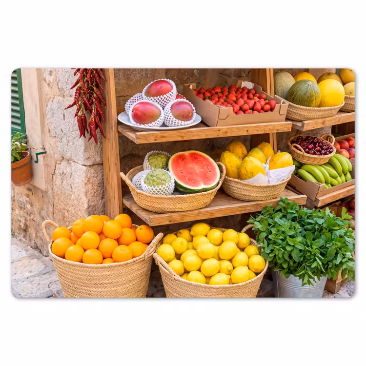 Placemat - 6 pieces - Fruit - Market - Fresh - Fruit - Markt - Vers Placemat vinyl groot