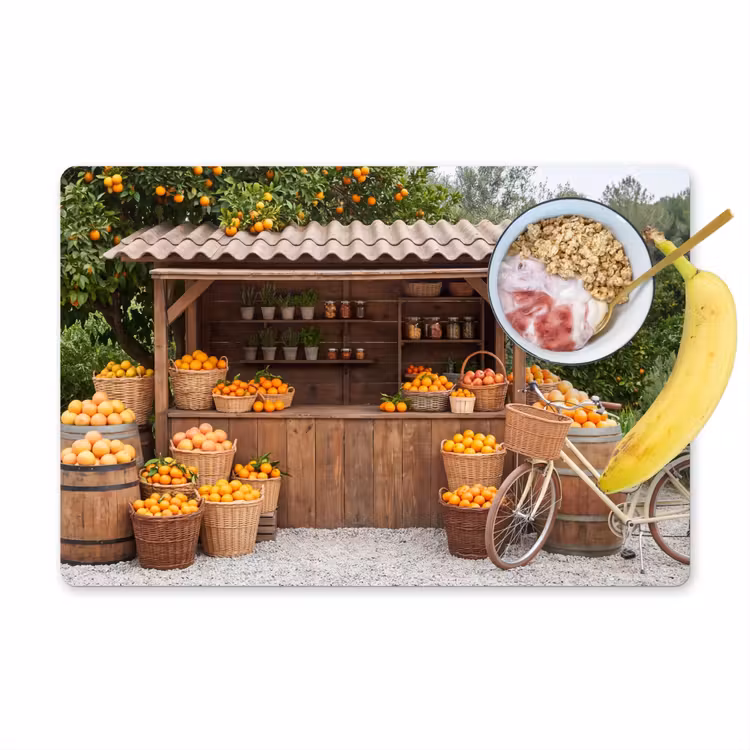 Placemat - 6 pieces - Fruit - Market - Rural - Fruit - Markt - Landelijk Placemat vinyl groot