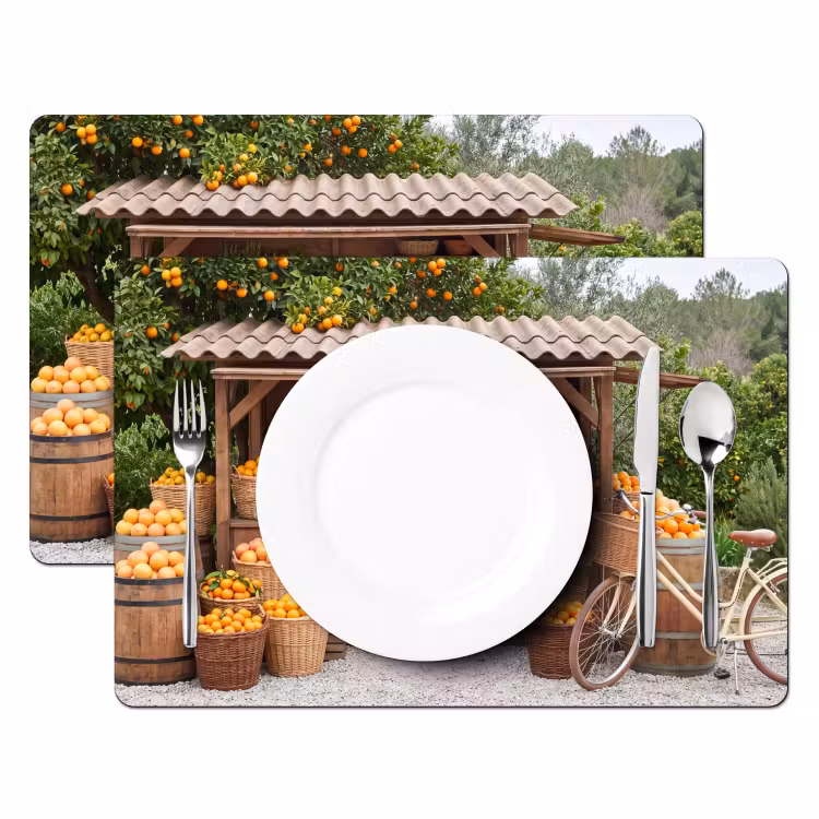Placemat - 6 pieces - Fruit - Market - Rural - Fruit - Markt - Landelijk Placemat vinyl groot