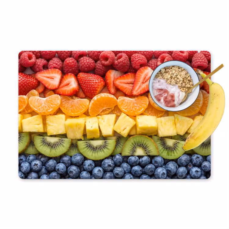 Fruit - Regenboog - Gezond - Kleurrijk Placemat vinyl groot -zzzproduct_Kitchenyeah-website