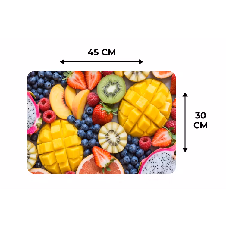 Fruit - Versneden - Kleurrijk - Eten - Gezond Placemat vinyl groot -specs