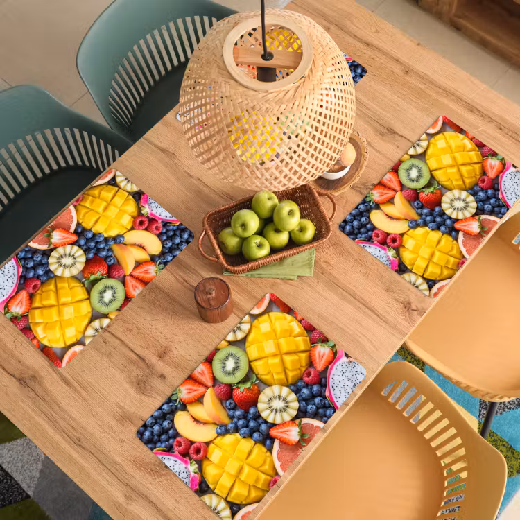 Fruit - Versneden - Kleurrijk - Eten - Gezond Placemat vinyl groot -zzsfeer5_Kitchenyeah-website
