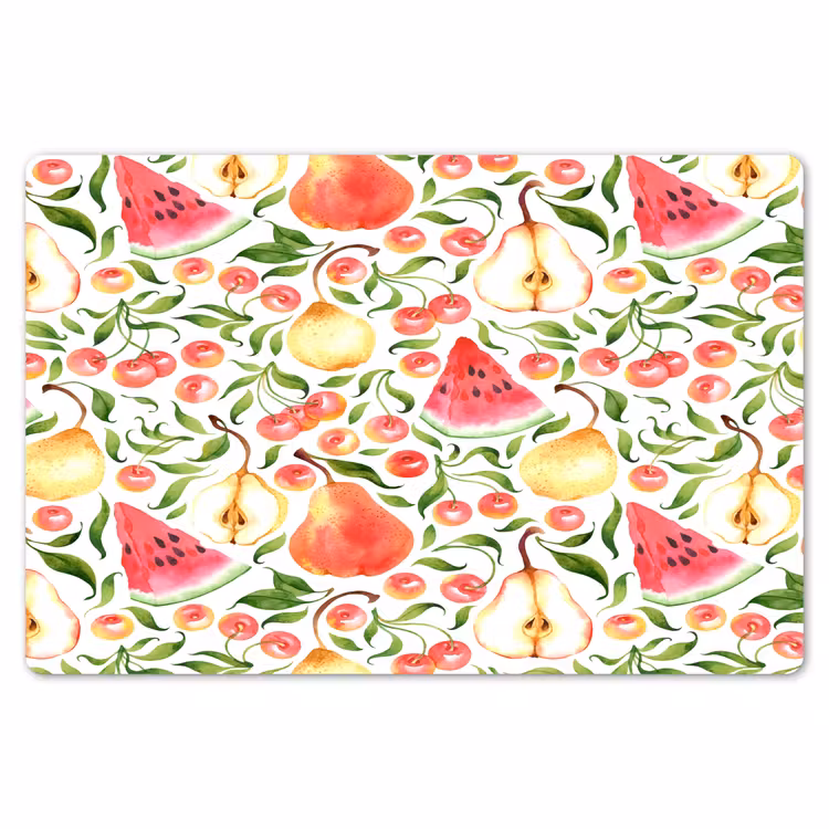 Fruit - Watermeloen - Kersen - Peer Placemat vinyl groot 368 -zzsfeer1_Kitchenyeah-website
