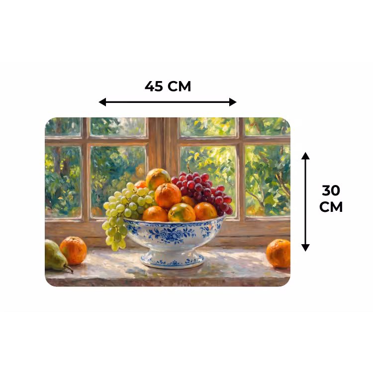 Placemat - 6 pieces - Fruit - Windowsill - Nature - Fruit - Vensterbank - Natuur Placemat vinyl groot