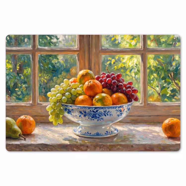 Placemat - 6 pieces - Fruit - Windowsill - Nature - Fruit - Vensterbank - Natuur Placemat vinyl groot