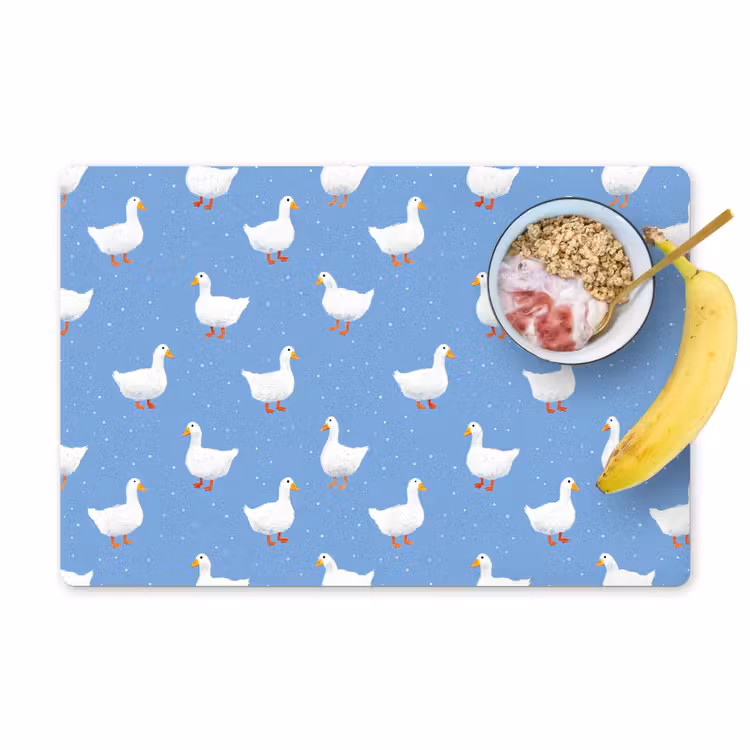 Ganzen - Elegant - Blauw Placemat vinyl groot 368 -zzzproduct_Kitchenyeah-website