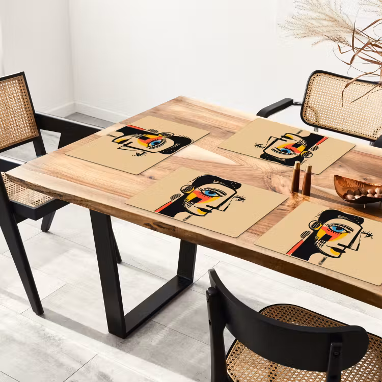 Geometrisch - Felle kleuren - Kubistische stijl Placemat vinyl groot -zzsfeer4_Kitchenyeah-website