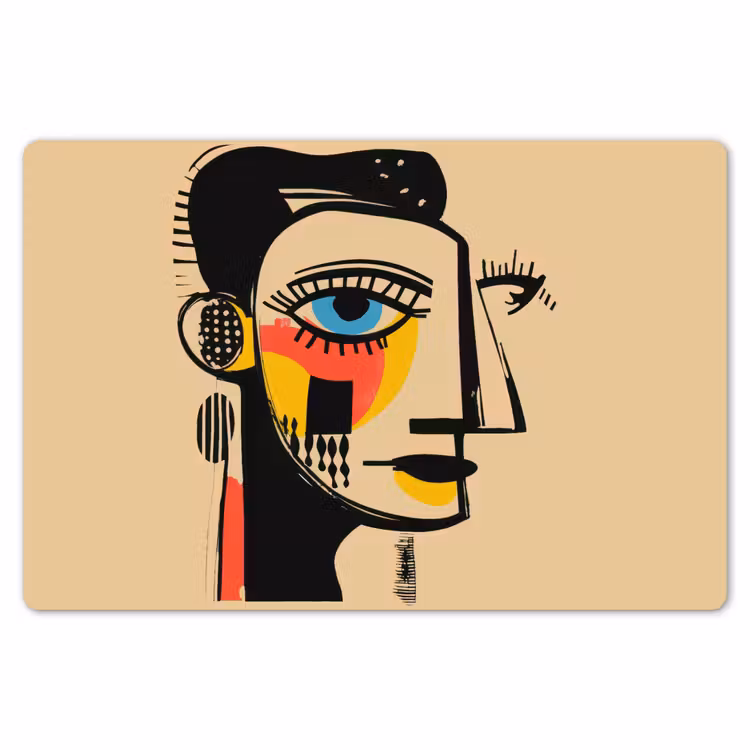 Geometrisch - Felle kleuren - Kubistische stijl Placemat vinyl groot -zzsfeer1_Kitchenyeah-website