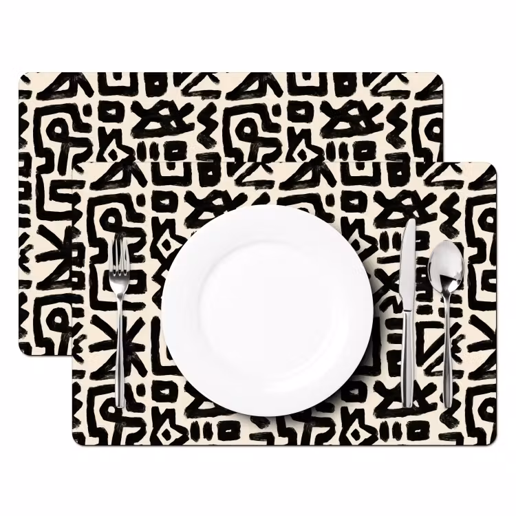 Geometrisch - Figuren - Zwart Placemat vinyl groot 368 -zzsfeer2_Kitchenyeah-website
