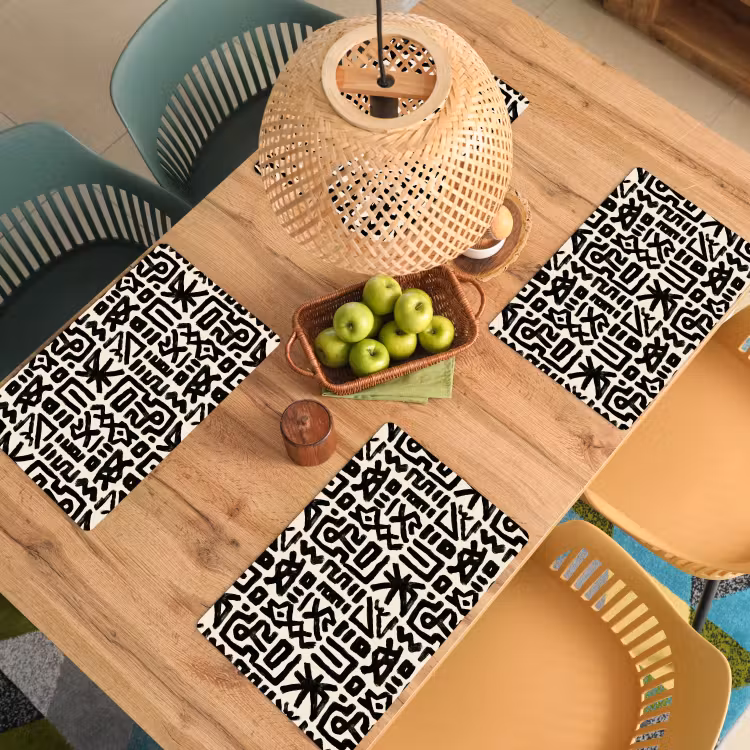 Geometrisch - Figuren - Zwart Placemat vinyl groot 368 -zzsfeer5_Kitchenyeah-website