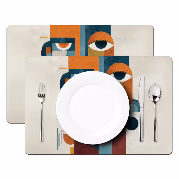Geometrisch - Strakke vormen - Kleurrijk Placemat vinyl groot -zzsfeer2_Kitchenyeah-website