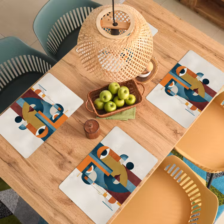 Geometrisch - Strakke vormen - Kleurrijk Placemat vinyl groot -zzsfeer5_Kitchenyeah-website