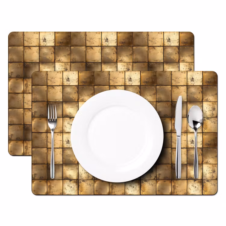 Geometrisch - Tegels - Goud Placemat vinyl groot 368 -zzsfeer2_Kitchenyeah-website