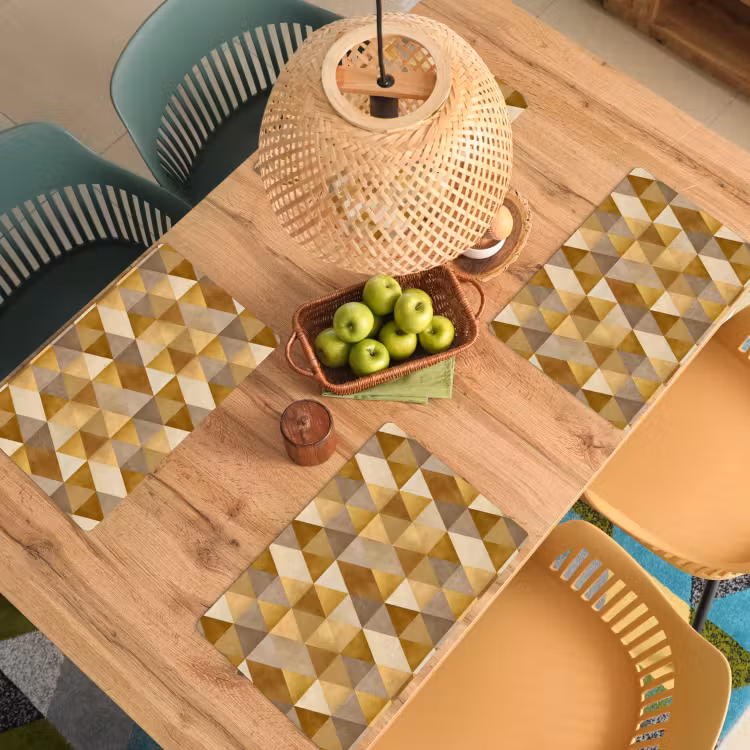 Geometrisch - Driehoek - Goud Placemat vinyl groot 368 -zzsfeer5_Kitchenyeah-website