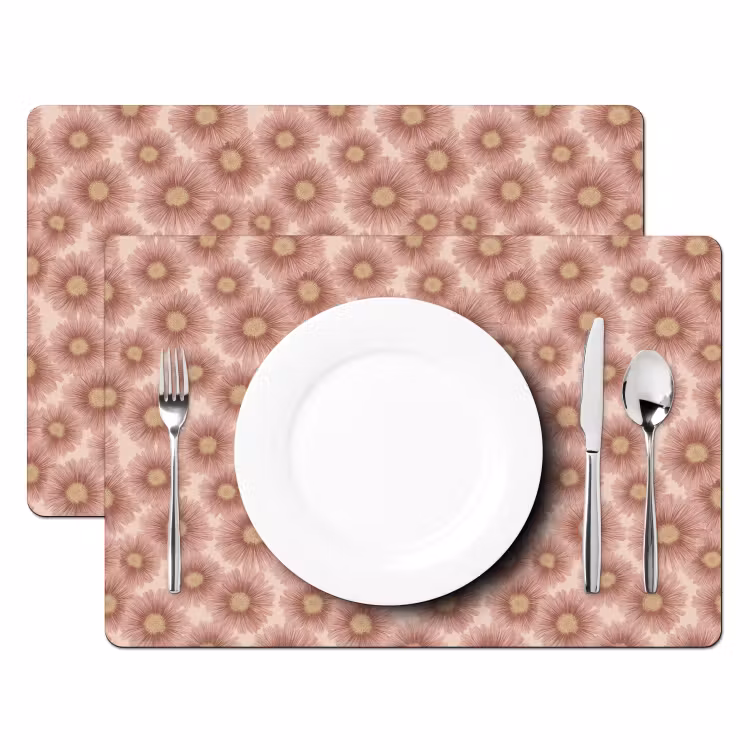 Gerbera - Bloemen - Roze Placemat vinyl groot 368 -zzsfeer2_Kitchenyeah-website