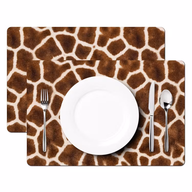 Giraf - Vacht - Klassiek - Bruin Placemat vinyl groot -zzsfeer2_Kitchenyeah-website