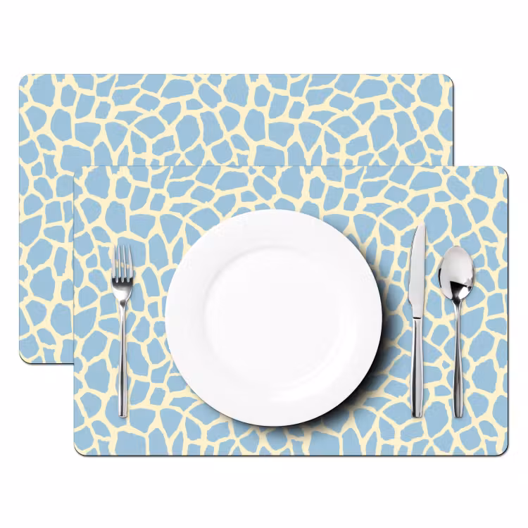 Giraf - Modern - Blauw Placemat vinyl groot 368 -zzsfeer2_Kitchenyeah-website